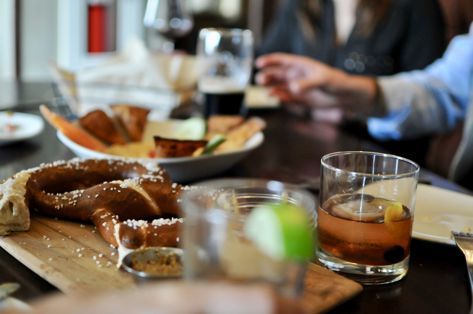 full table with drinks