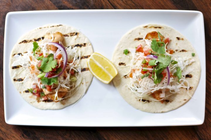 two fish tacos